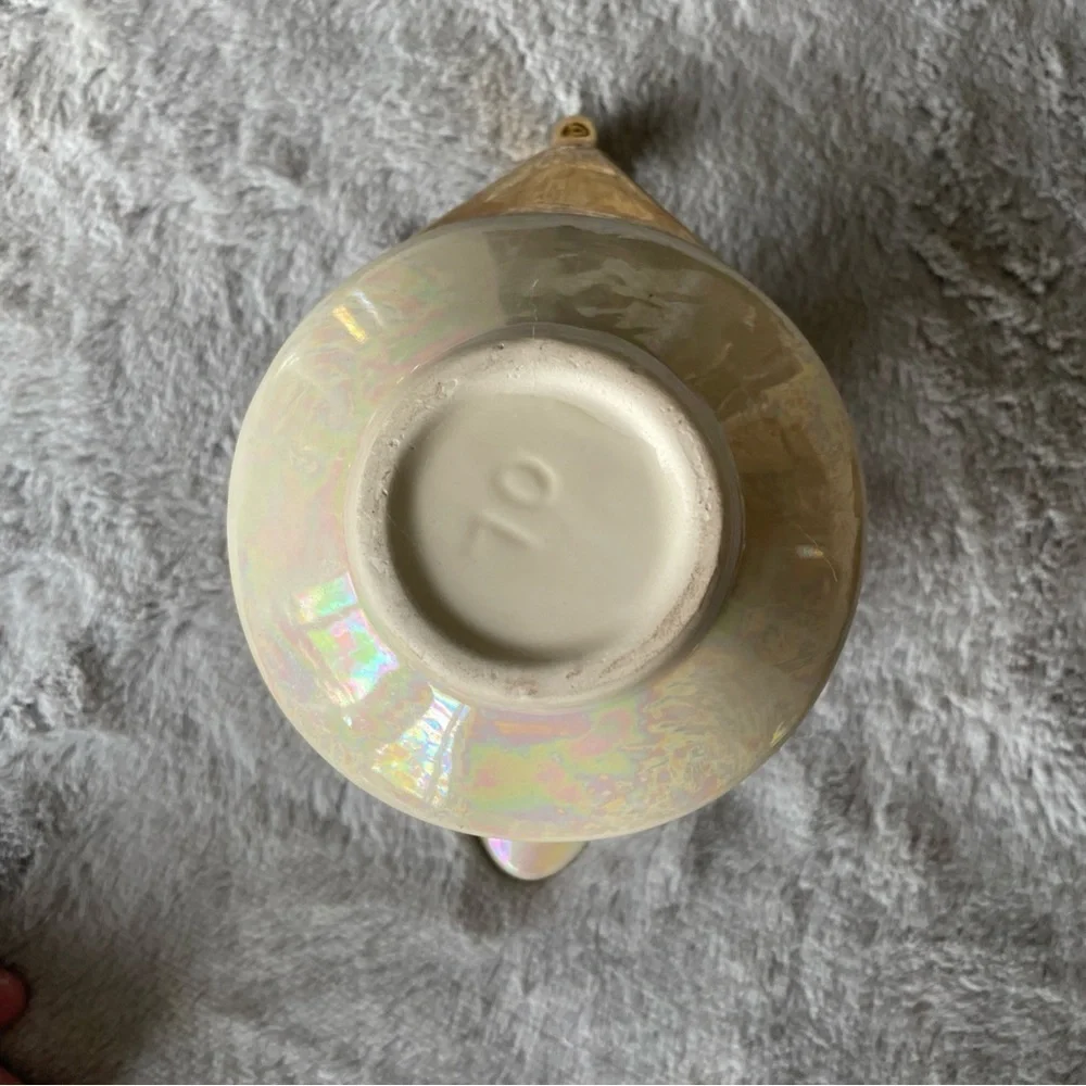 Vintage pearl iradescent cream and sugar with 22K accent